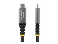 StarTech.com - USB-kabel - 24 pin USB-C (hann) til 24 pin USB-C (hann) - USB4 / Thunderbolt / DisplayPort 2.1 - 2 m - aktiv, 8K 60Hz støtte, 4K 240Hz støtte, utvidet effektområde (EPR), up to 40 Gbps data transfer rate, støtte for Power Delivery 3,1 - svart CC2M40GUSB4GEN3