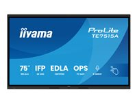 iiyama ProLite TE7515A-B1AG - 75" Diagonalklasse (74.5" synlig) LED-bakgrunnsbelyst LCD-skjerm - interaktiv digital skilting - med berøringsskjerm (multiberøring) / 8-mikrofonarray / valgfri innslags-PC-funksjonalitet - 4K UHD (2160p) 3840 x 2160 - svart (kantstykke), matt finish TE7515A-B1AG