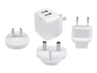 StarTech.com Dual Port USB Wall Charger 17W/3.4A - Travel Charger 110V/220V - Strømadapter - 17 watt - 3.4 A - 2 utgangskontakter (USB) - hvit - for P/N: USBLT1MWS, USBLT2MBR, USBLT2MW, USBLT30CMW, USBLTM1MBK, USBLTM1MWH, VID2VGATV3 USB2PACWH