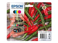 Epson 503/503 XL Multipack - 4-pack - XL (svart) + Standard Capacity - svart, gul, cyan, magenta - original - blister - blekkpatron - for EPL 5200; RIP Station 5200; WorkForce WF-2960 C13T09R94010
