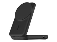 Belkin UltraCharge - Trådløst ladestativ - 2-i-1, Qi2, magnetisk, sammenleggbar + AC-strømadapter - 25 watt - Ultra Fast Charge (24 pin USB-C) - svart WIZ038KQBK