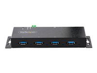 StarTech.com 4-Port Industrial USB 3.0 5Gbps Hub, Rugged USB Hub w/15kV Air/8kV Contact ESD and Surge Protection, DIN/Wall/Desk Mountable USB-A Hub, USB Expansion Hub with Locking Ports - Metal Construction (5G4AINDNP-USB-A-HUB) - Hub - industriell - 4 x USB 3.2 Gen 1 - stasjonær, DIN-skinnemonterbar, veggmonterbar 5G4AINDNP-USB-A-HUB