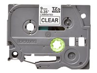Brother TZe-121 - Standardklebemiddel - svart på blank - Rull (0,9 cm x 8 m) 1 kassett(er) laminert teip - for Brother PT-D210, D600, H110; P-Touch PT-1005, 1880, E310, E800; P-Touch Cube Plus PT-P710 TZE121