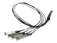 HPE X240 Direct Attach Copper Splitter Cable - Nettverkskabel - SFP+ til QSFP+ - 1 m - for HPE 5900AF-48; Edgeline e920; FlexFabric 1.92, 11908, 12900, 12902; ProLiant e910t 2U JG329A