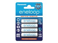 Panasonic Eneloop - Batteri 4 x AA-type - NiMH - (ladbare) - 1900 mAh 184-1015