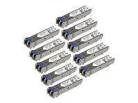 StarTech.com 10 pack HPE J4859C Compatible SFP Module, 1000BASE-LX, 1GbE Single Mode SMF/MMF Optic Transceiver, 1 Gigabit Ethernet, LC Connector 10km, 1310nm DDM, HPE 1400 1700, Mini GBIC - Lifetime Warranty (J4859C10PKST) - SFP (mini-GBIC) transceivermodul (tilsvarer: HP J4859C) - 1GbE - 1000Base-LX - LC - opp til 10 km - 1310 nm (en pakke 10) - for HPE 1700, 2610, 93XX, Switch XL 10/100/1000; HPE Aruba 2530, 2930F 24, 2930F 48, 5406 J4859C10PKST