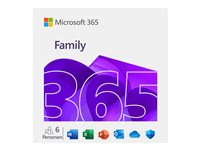 Microsoft 365 Family - Abonnementslisens (1 år) - inntil 6 brukere - ESD - 32/64-bit, Click-to-Run - Win, Mac - All Languages - Eurosone 6GQ-00092