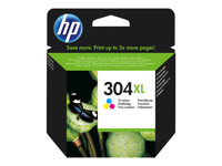 HP 304XL - Høy ytelse - farge (cyan, magenta, gul) - original - blekkpatron - for AMP 130; Deskjet 26XX, 37XX; ENVY 50XX N9K07AE#UUS