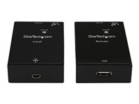 StarTech.com USB 2.0 Extender over Cat5e/Cat6 Cable (RJ45), Up to 165ft (50m), High Speed USB Port Extender Adapter Kit, Powered, USB over Ethernet Cable Extender, 480Mbps, Metal Housing - Power/Link/Activity LEDs (USB2001EXTV) - USB-utvider - USB 2.0 - over CAT 5e/6 - opp til 50 m - for P/N: SVA5N3NEUA USB2001EXTV