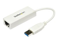 StarTech.com USB 3.0 to Gigabit Ethernet Network Adapter - 10/100/1000 NIC - USB to RJ45 LAN Adapter for PC Laptop or MacBook (USB31000SW) - Nettverksadapter - USB 3.0 - Gigabit Ethernet - hvit USB31000SW