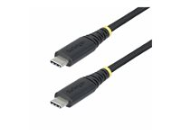 StarTech.com 1m USB-C Charging Cable, 240W, Silicone Jacket w/Braid - USB-kabel - 24 pin USB-C (hann) til 24 pin USB-C (hann) - USB 2.0 - 48 V - 5 A - 1 m - utvidet effektområde (EPR), USB Power Delivery (240 W) - svart S2CEPR1M-USB-CABLE