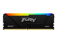 Kingston FURY Beast RGB - DDR4 - modul - 32 GB - DIMM 288-pin - 3200 MT/s / PC4-25600 - CL16 - 1.35 V - ikke-bufret - ikke-ECC - svart KF432C16BB2A/32