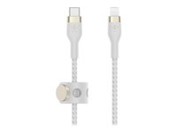 Belkin BoostCharge - Lightning-kabel - 24 pin USB-C hann til Lightning hann - 1 m - hvit CAA011BT1MWH