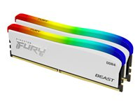 Kingston FURY Beast - RGB Special Edition - DDR4 - sett - 32 GB: 2 x 16 GB - DIMM 288-pin - 3600 MT/s / PC4-28800 - CL18 - 1.35 V - ikke-bufret - ikke-ECC - hvit KF436C18BWAK2/32