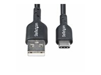 StarTech.com 1ft (30cm) USB-A to USB-C Charging Cable, Charger Cord - USB-kabel - USB (hann) til 24 pin USB-C (hann) - USB 2.0 - 3 A - 30 cm - halogenfri, passiv, lade og synkronisere, USB Fast Charge (15W) - svart USB2AC30CMBK