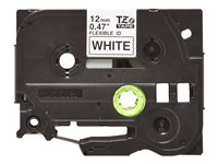 Brother TZe-FX231 - Adhesiv - svart på hvitt - Rull (1,2 cm x 8 m) 1 kassett(er) fleksibel ID-tape - for Brother PT-D210, D600, H110; P-Touch PT-1005, 1880, E310, E800; P-Touch Cube Plus PT-P710 TZEFX231