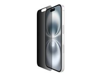 Belkin ScreenForce InvisiGlass - Skjermbeskyttelse for mobiltelefon - behandlet - glass - med personvernsfilter - 2-veis - for Apple iPhone 14 Pro, 15, 16 OVA167HQ