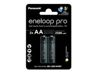 Panasonic Eneloop Pro - Batteri 2 x AA-type - (ladbare) - 2500 mAh 184-1002