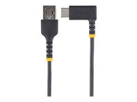 StarTech.com 3ft (1m) USB A to C Charging Cable Right Angle, Heavy Duty Fast Charge USB-C Cable, USB 2.0 A to Type-C, Durable and Rugged Aramid Fiber, 3A, S20/iPad/Pixel - High Quality USB Charging Cord (R2ACR-1M-USB-CABLE) - USB-kabel - USB (hann) rett til USB-C (hann) rettvinklet - USB 2.0 - 3 A - 1 m - svart R2ACR-1M-USB-CABLE