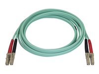 StarTech.com Aqua OM4 Duplex Multimode Fiber - 2m / 6 ft - 100 Gb - 50/125 - OM4 Fiber - LC to LC Fiber Patch Cable (450FBLCLC2) - Nettverkskabel - LC multimodus (hann) til LC multimodus (hann) - 2 m - fiberoptisk - dupleks - 50 / 125 mikroner - OM4 - akvamarin 450FBLCLC2