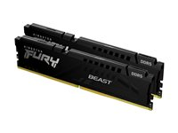 Kingston FURY Beast - DDR5 - sett - 16 GB: 2 x 8 GB - DIMM 288-pin - 4800 MT/s / PC5-38400 - CL38 - 1.1 V - ikke-bufret - on-die ECC KF548C38BBK2-16
