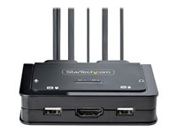 StarTech.com 2-Port Hybrid USB-C HDMI Cable KVM Switch, 4K 60Hz, Compact KVM with 6ft/1.8m USB-A/HDMI/Audio & 4ft/1.2m USB-C Integrated Host Cables, Bus Powered - Remote Push Button/Hotkey Switching (C2-H46-UAC-CBL-KVM) - KVM / lyd / USB-svitsj - kompakt - 2 x KVM/lyd/USB - 1 lokalbruker - stasjonær C2-H46-UAC-CBL-KVM