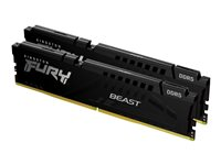 Kingston FURY Beast - DDR5 - sett - 32 GB: 2 x 16 GB - DIMM 288-pin - 5600 MT/s / PC5-44800 - CL36 - 1.25 V - ikke-bufret - on-die ECC - svart KF556C36BBEK2-32