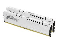 Kingston FURY Beast - DDR5 - sett - 32 GB: 2 x 16 GB - DIMM 288-pin - 6000 MT/s / PC5-48000 - CL30 - 1.4 V - ikke-bufret - on-die ECC - hvit KF560C30BWK2-32
