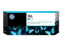 HP 745 - 300 ml - høykapasitets - cyan - original - DesignJet - blekkpatron - for DesignJet Z2600 PostScript, Z5600 PostScript F9K03A