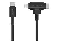 HyperJuice - Lightning-kabel - 24 pin USB-C hann til Lightning, 24 pin USB-C hann - 1.5 m - svart HJ4010BKGL