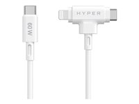 HyperJuice - Lightning-kabel - 24 pin USB-C hann til Lightning, 24 pin USB-C hann - 1.5 m - hvit HJ4010WHGL