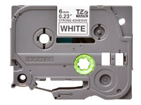 Brother TZe-S211 - Ekstra sterk selvkleber - svart på hvitt - Rull (0,6 cm x 8 m) 1 kassett(er) laminert teip - for P-Touch PT-E310BTVP, PT-P900Wc TZES211