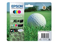 Epson 34XL - 4-pack - XL - svart, gul, cyan, magenta - original - blære med RF/lyd-alarm - blekkpatron - for WorkForce Pro WF-3720DWF, WF-3725DWF C13T34794020