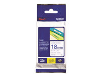 Brother TZe-243 - Standardklebemiddel - blått på hvitt - Rull (1,8 cm x 8 m) 1 kassett(er) laminert teip - for Brother PT-D600; P-Touch PT-1880, D450, E310, E550, E800, P900; P-Touch Cube Plus PT-P710 TZE243