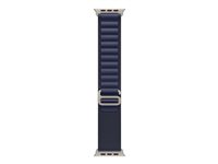 Apple - Sløyfe for smart armbåndsur - 49mm, natural titanium finish - Medium størrelse - marineblå MXMY3ZM/A