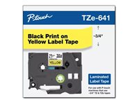 Brother TZe-641 - Standardklebemiddel - svart på gult - Rull (1,8 cm x 8 m) 1 kassett(er) laminert teip - for P-Touch PT-D460, D610, E310; P-Touch Cube PT-P910; P-Touch Cube Pro PT-P910 TZE641