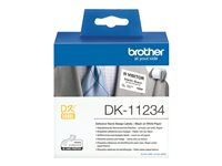 Brother DK11234 - Papir - selv-adhesiv - svart på hvitt - 60 x 86 mm 260 etikett(er) (1 rull(er) x 260 stanseskårne etiketter - for Brother QL-1100, QL-1110NWB, QL-600B, QL-600G, QL-600R, QL-800, QL-810W, QL-820NWB DK11234