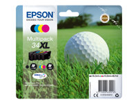 Epson 34XL - 4-pack - XL - svart, gul, cyan, magenta - original - blister - blekkpatron - for WorkForce Pro WF-3720, WF-3720DWF, WF-3725DWF C13T34764010